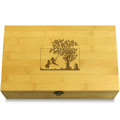 Three kids and a tree swing Chest Lid
