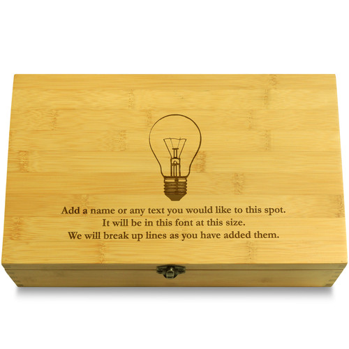 Electric Light Bulb Idea Multikeep Box Bamboo Chest