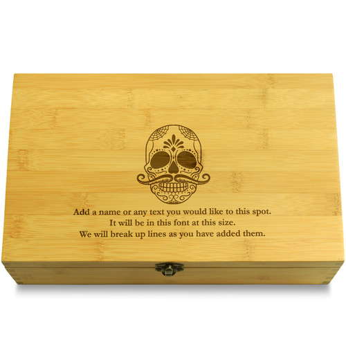Day of Dead Mustache Skull Latino Multikeep Box Wood Organizer
