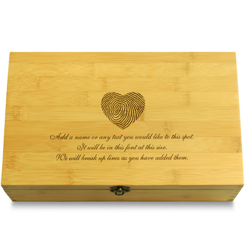 Heart Fingerprint Love Multikeep Box Bamboo Organizer