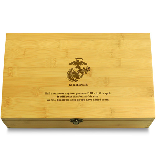 Marines Military Multikeep Box Light Wood Organizer