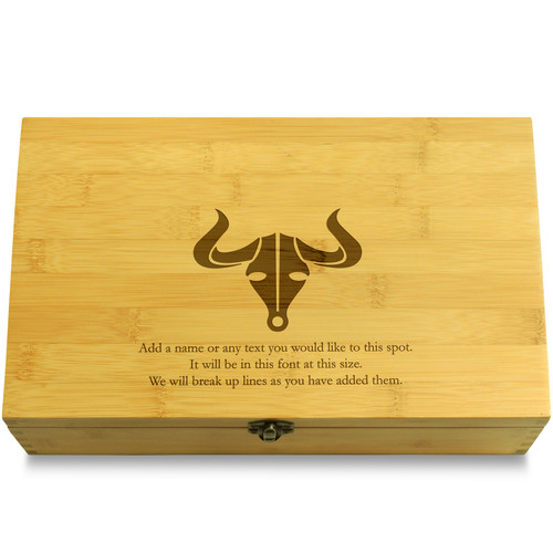 Bull Skull Multikeep Box Light Wood Chest