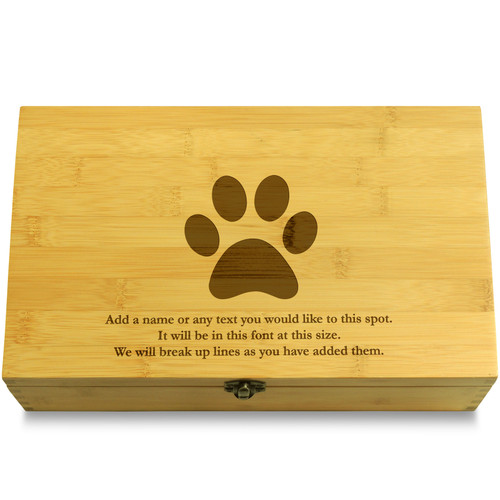 Dog or Cat Footprint Pet Multikeep Box Light Wood Chest