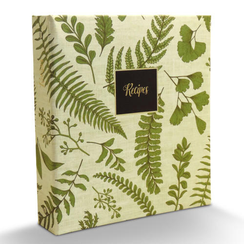 Botanical Fern Half-Page Recipe Album – Holds 80 Cards + Includes Dividers & Sheets - View 6