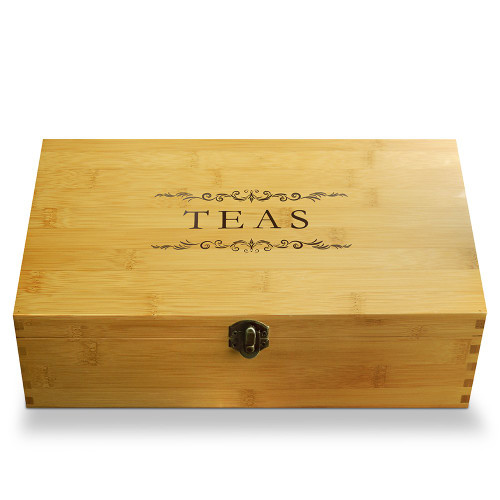 Tea Box Organizer Bamboo Tea Set Grandma Gift Tea Caddy Tea Bag Dispenser  Engraved Tea Box Tea Chest hot Tea Gift wood Tea Box -  Norway