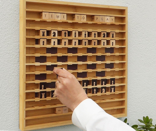 GamePhrame – 15-in-1 Wall-Mount Wooden Game Board (Chess, Word Games & More)