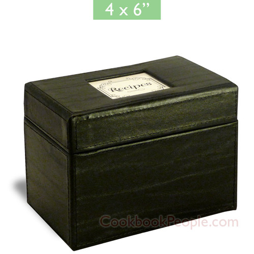 4x6 Recipe Box - Initial Gourmet Black