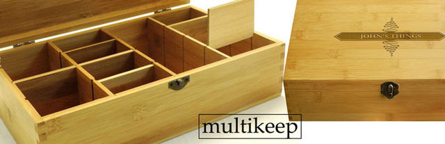 Multikeep Wood Gift Boxes: Bamboo box with movable walls