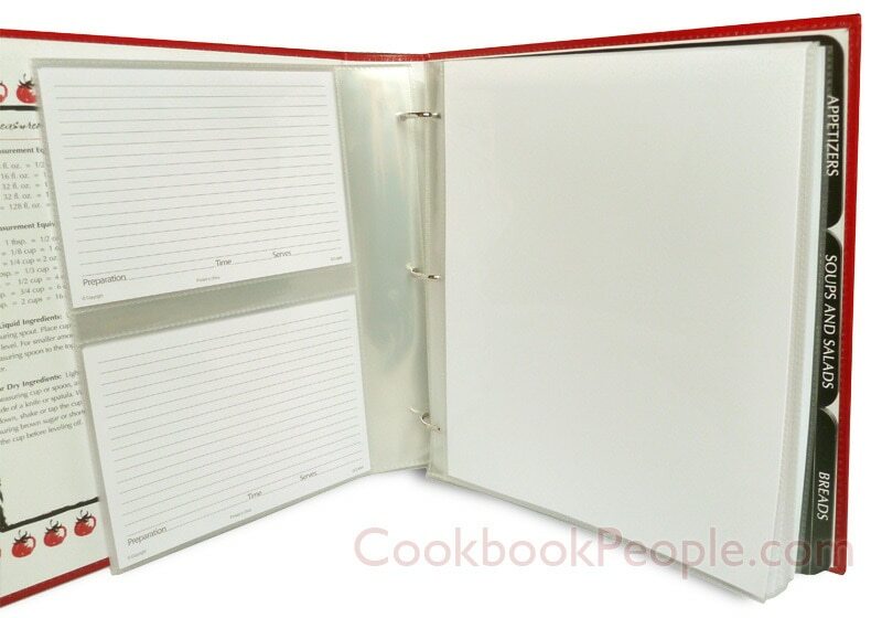 Full Size Red Leather Deluxe Recipe Binder A La Carte