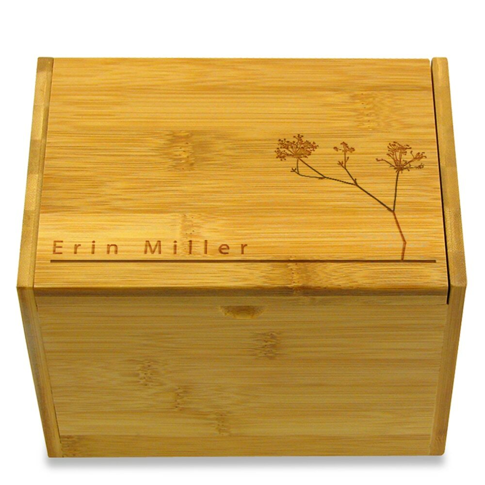 Autumn Bamboo Recipe Box Personalized