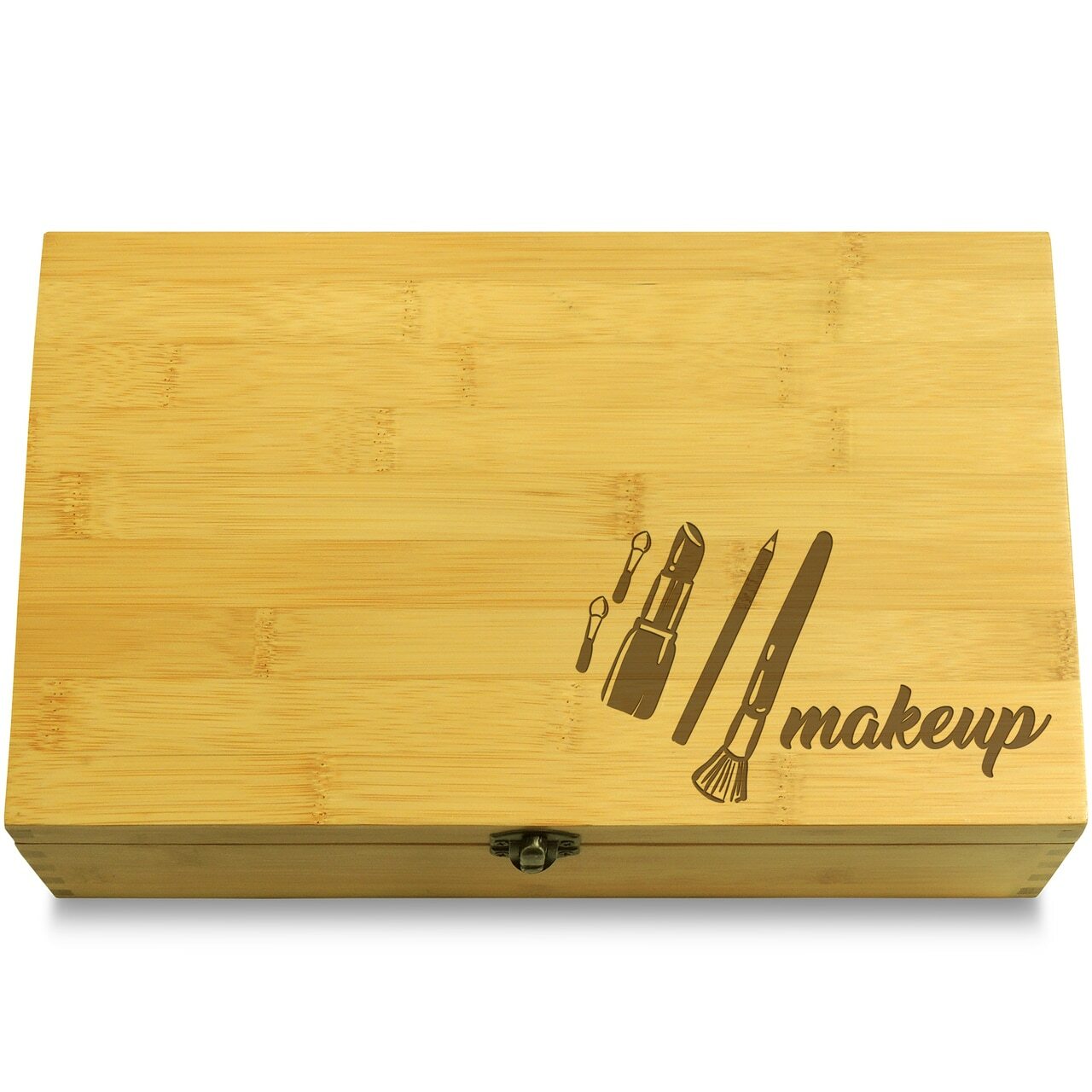 Makeup Mix Cosmetics Multikeep Box Adjustable Bamboo Wood Organizer