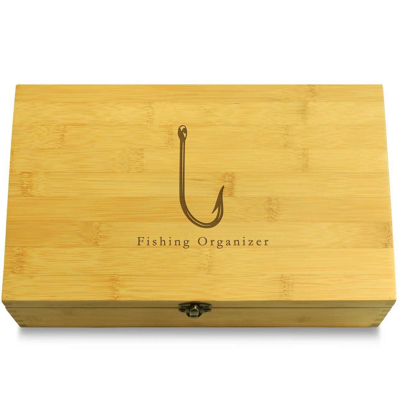 Fish Hook Lure Fishing Multikeep Box Adjustable Bamboo Wood