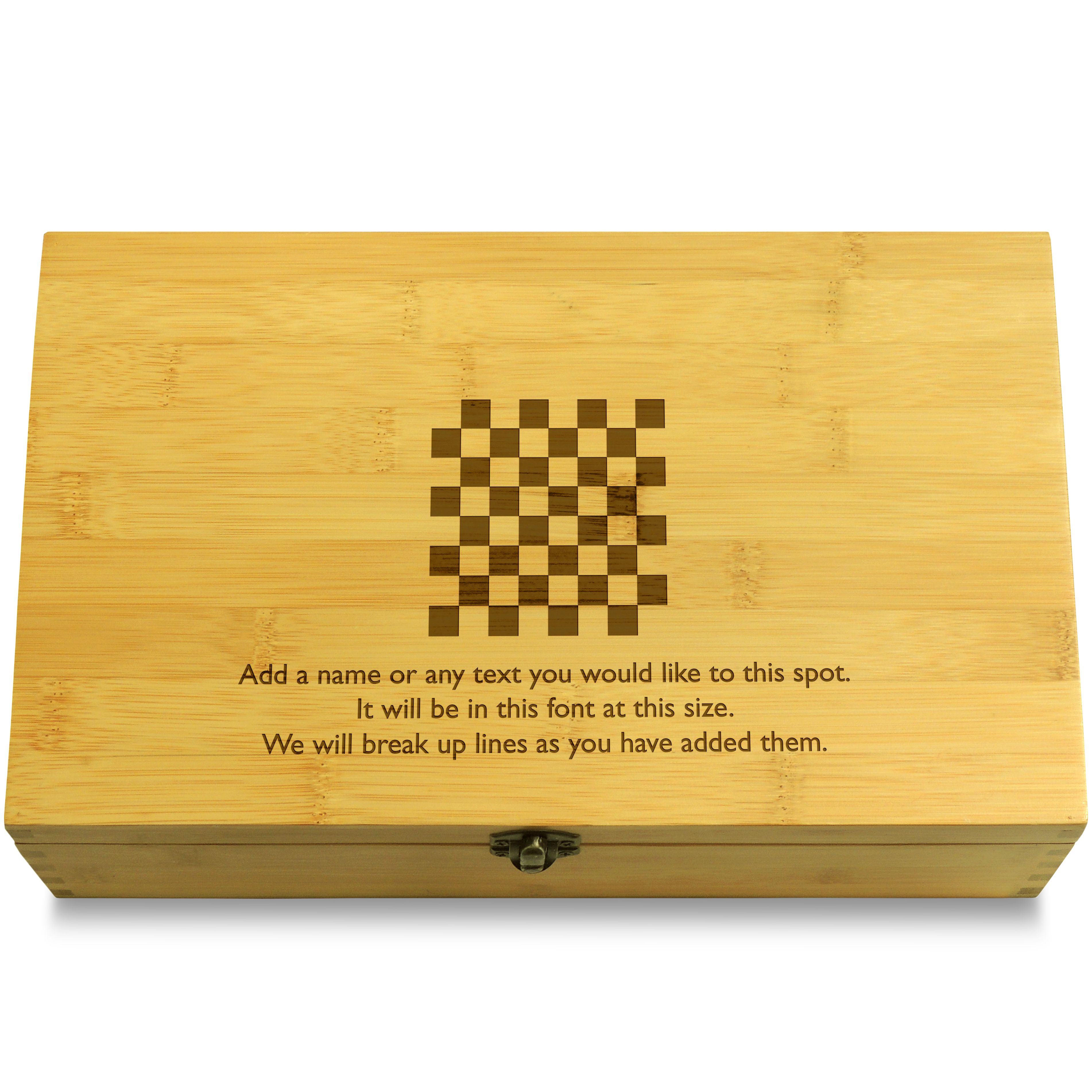 Checkerboard Board Game Multikeep Box Adjustable Bamboo Wood Organizer