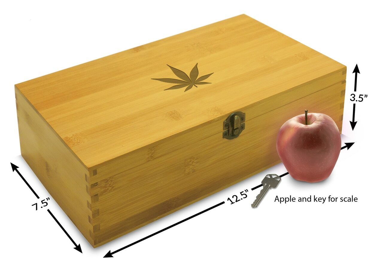 Pot Leaf Marijuana Multikeep Stash Box Adjustable Bamboo Wood Organizer -  Buy Online