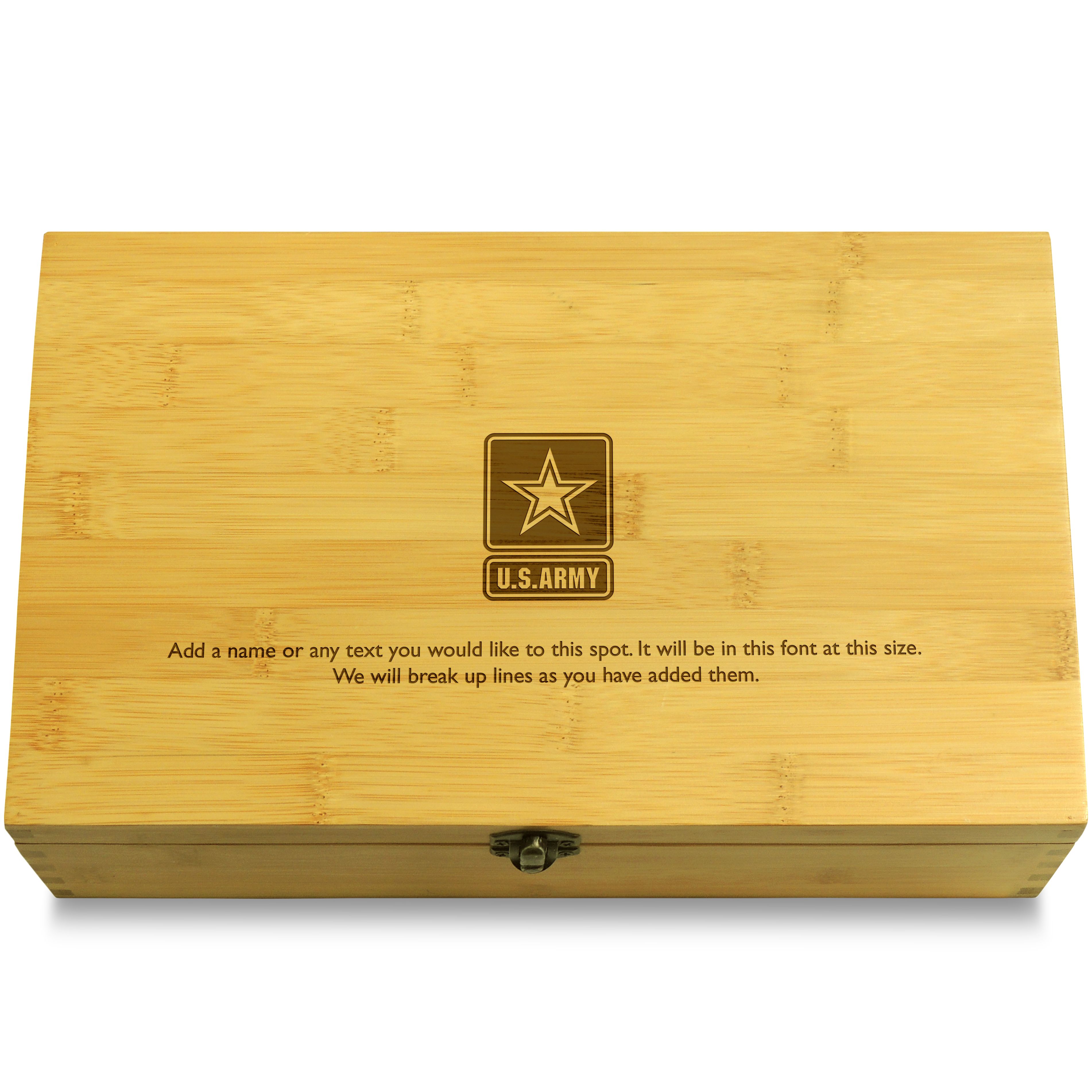 Army Military Multikeep Box Adjustable Bamboo Wood Organizer