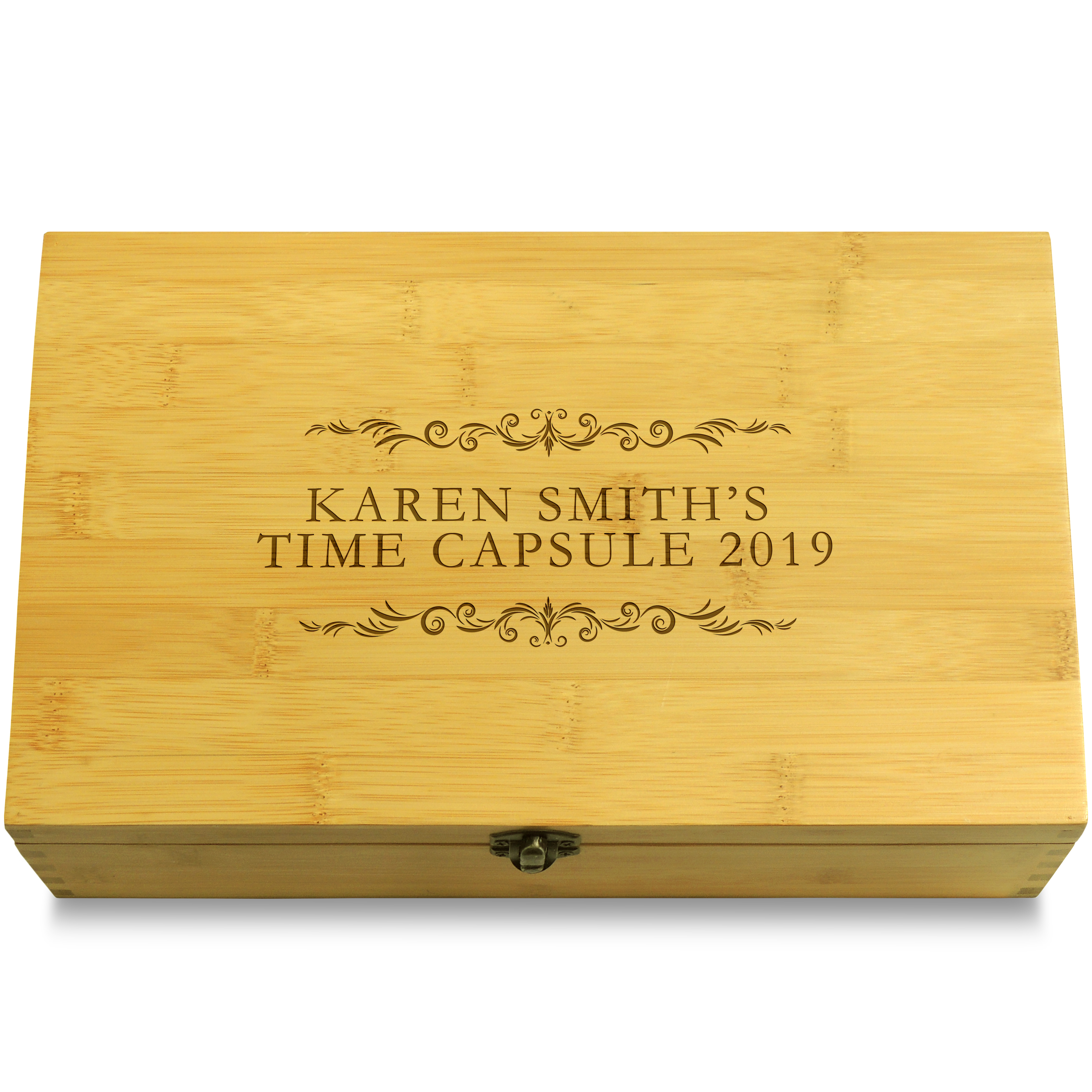 Time Capsule Multikeep Box Adjustable Bamboo Wood Organizer