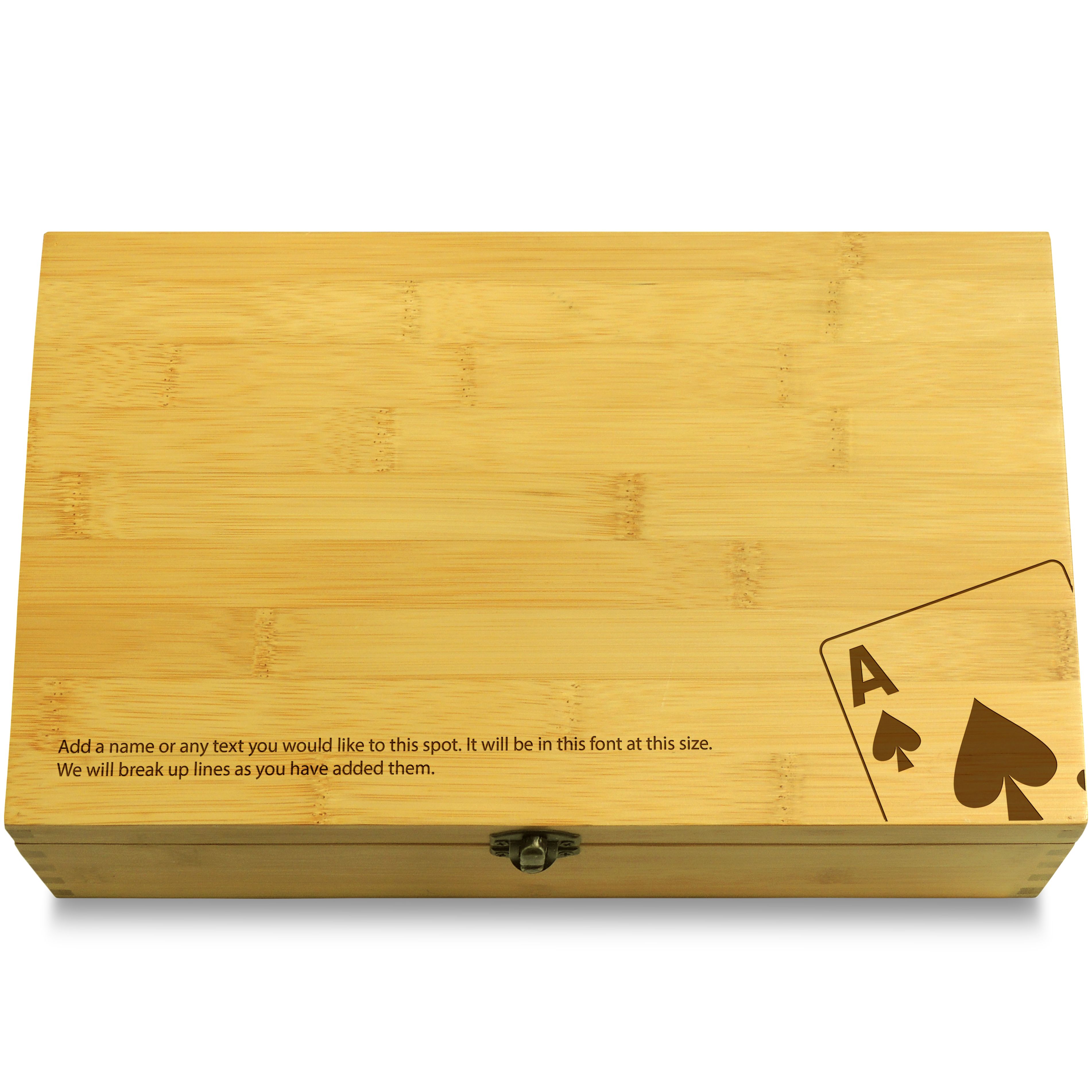 Angled Ace Gambling Multikeep Box Adjustable Bamboo Wood Organizer