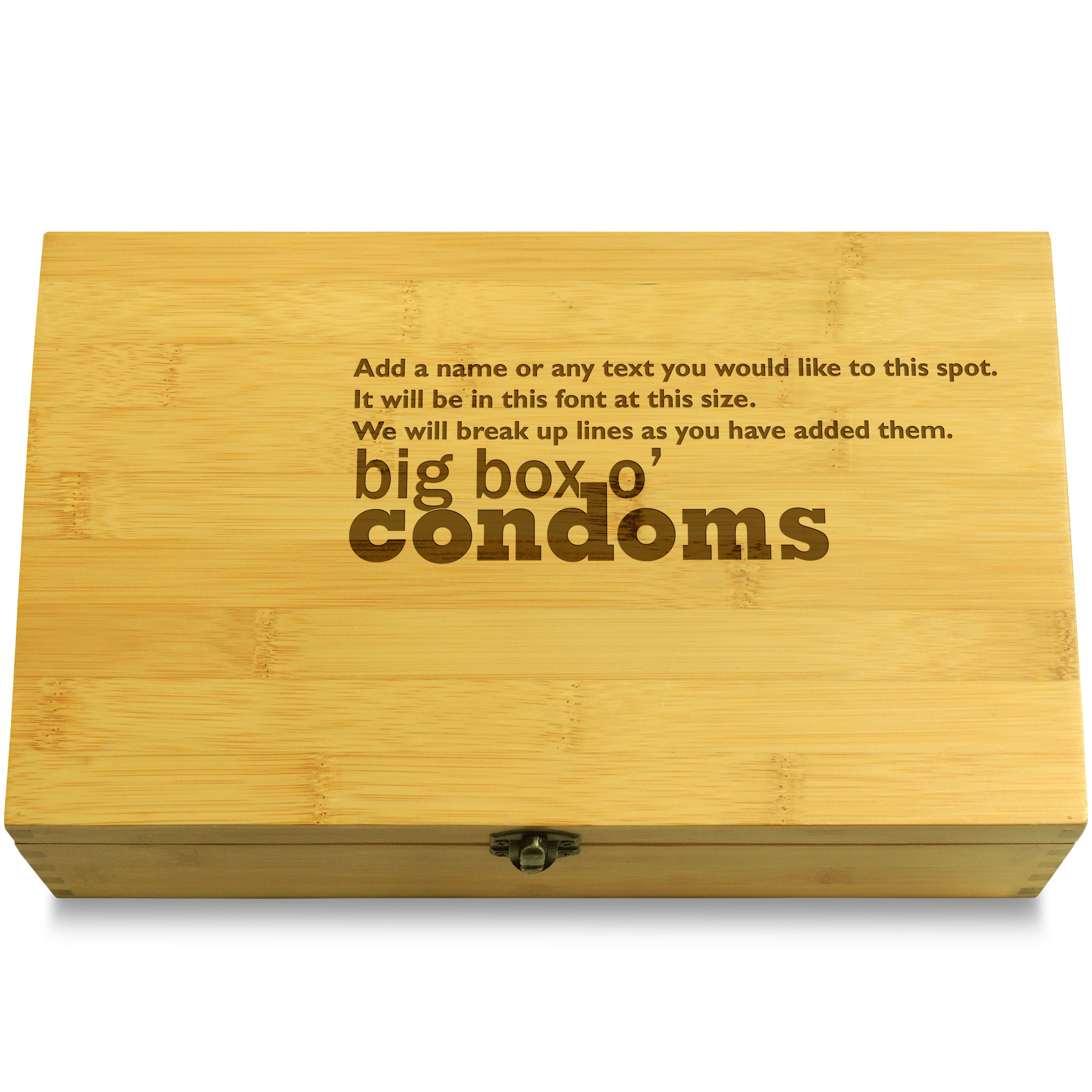 Box of Condoms Multikeep Box Adjustable Bamboo Wood Organizer