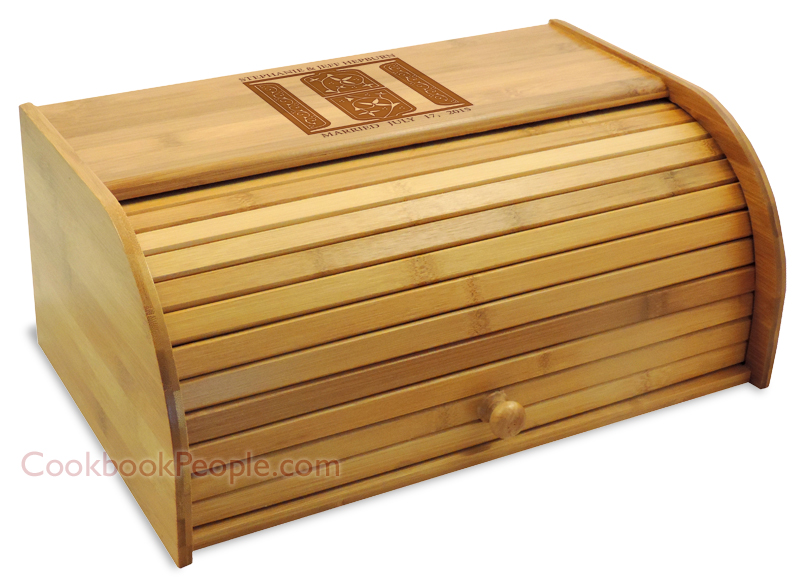 Honey-Can-Do Bamboo Roll Top Bread Box with Drawer, Natural