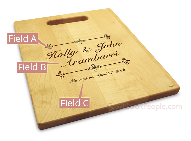 Maple Cutting Board Personalized Rectangle Chopping Board with Handle
