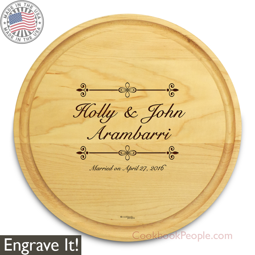 Round Chopping Board Engraved Personalized Circular Cutting Board