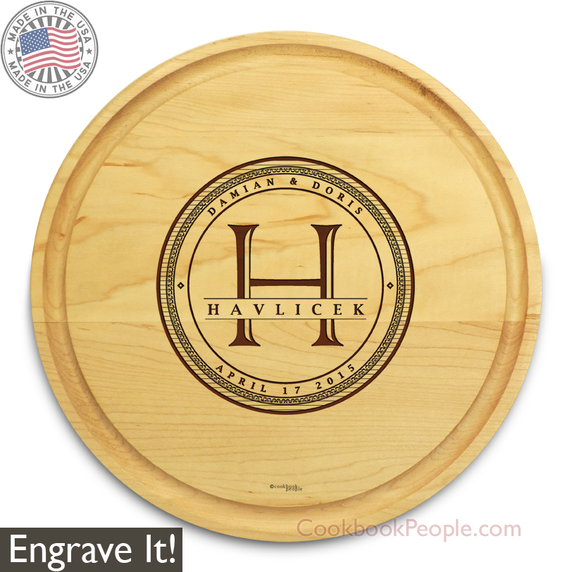 Round Chopping Board Engraved Personalized Circular Cutting Board