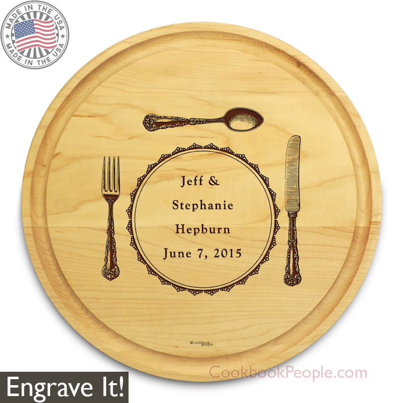 Round Chopping Board Engraved Personalized Circular Cutting Board