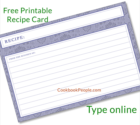 Free Recipe Cards - Cookbook People