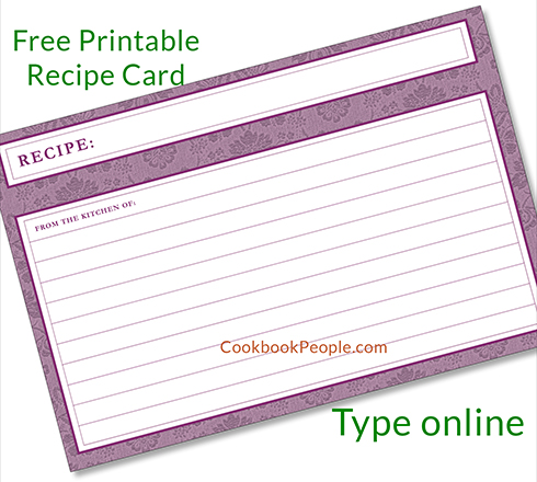 Free Recipe Cards - Cookbook People