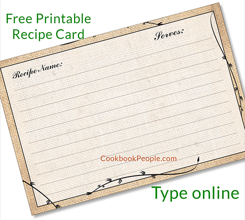 Free Recipe Cards - Cookbook People