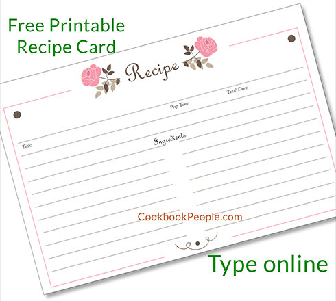 free recipe card