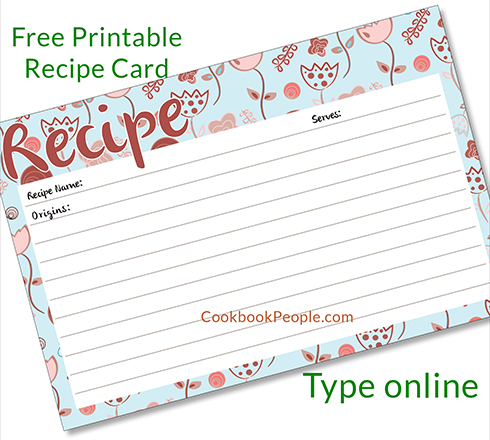 free recipe card