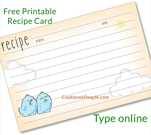 free recipe card