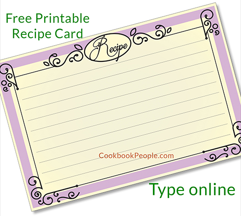 free recipe card