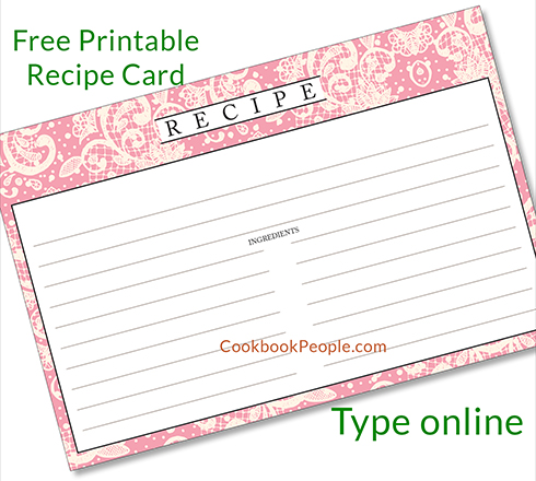 Recipe Card Template, Personalized Recipe Card, Printable Recipe