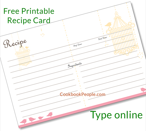 free recipe card