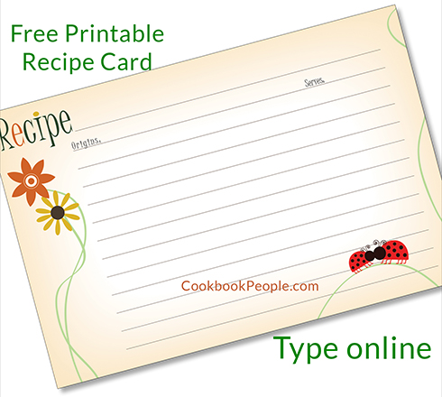 Recipe Card Template Editable, Custom Recipe Cards Printable