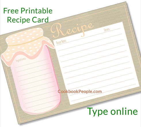 free recipe card