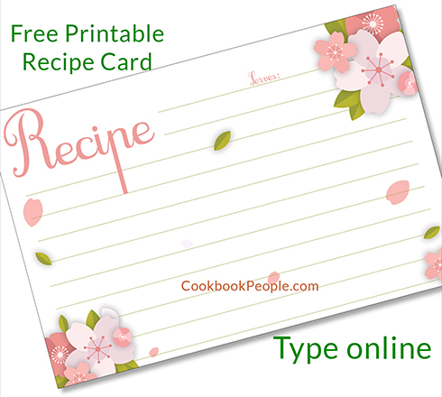 free recipe card