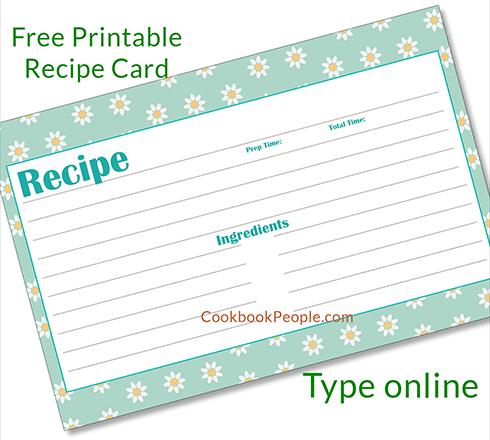 printable recipe cards with purchase patterns