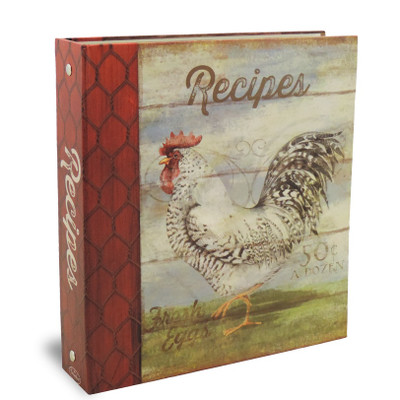 quality 4x6 barnyard rooster recipe card binder 4x6 recipe card binder