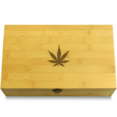 Drugs Marijuana Multikeep Stash Box Adjustable Bamboo Wood