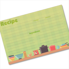 4x6 Recipe Card Pots and Pans Green 40ea