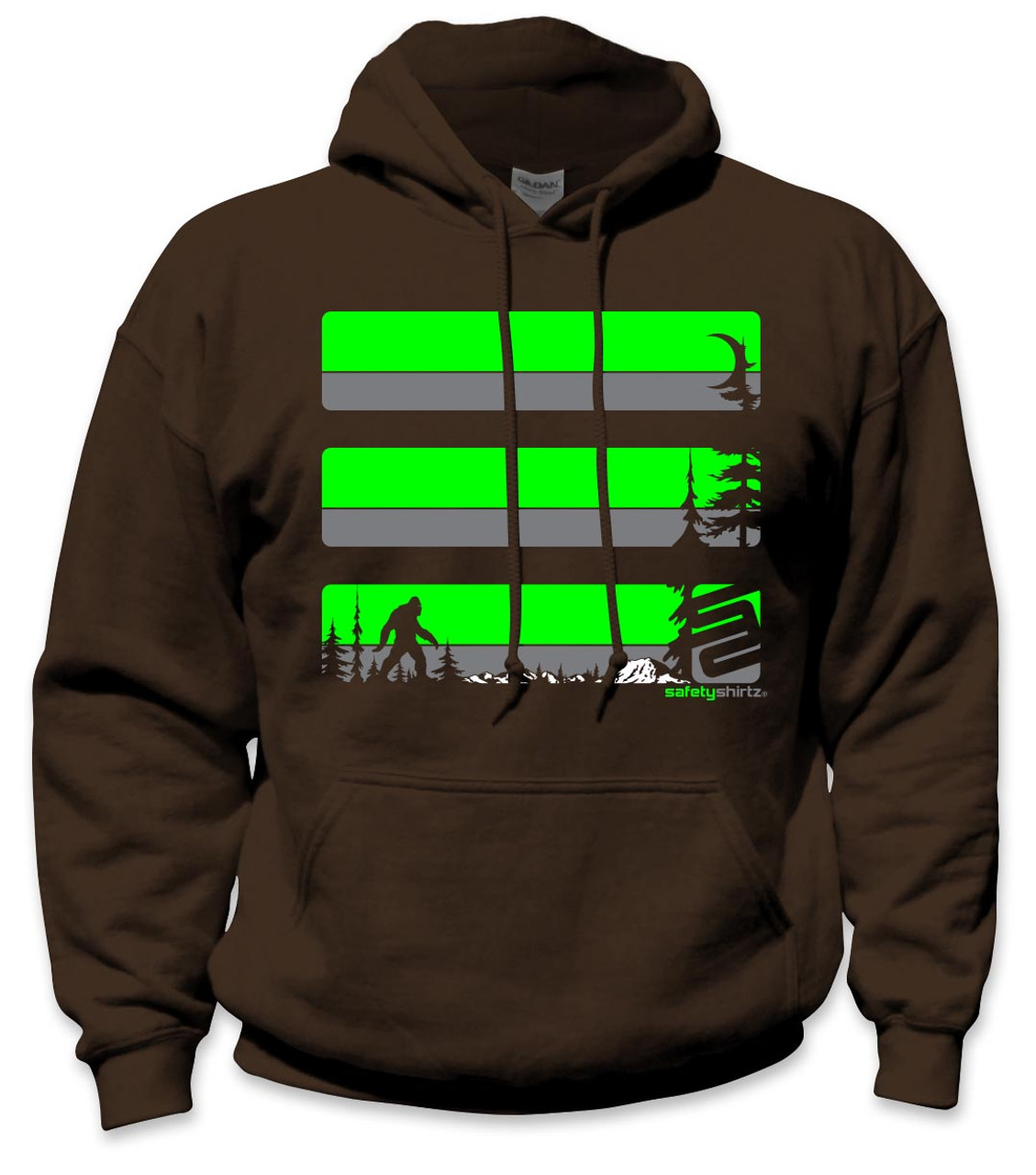 safety green zipper hoodie