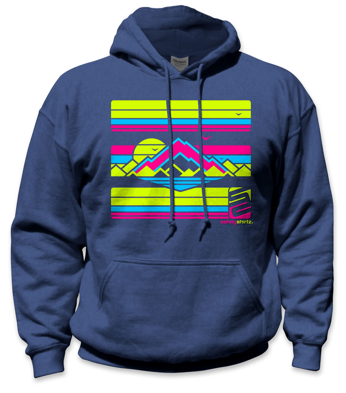 pink blue and yellow hoodie