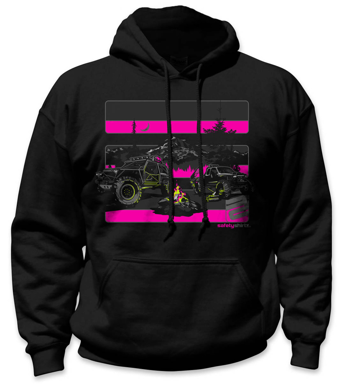 Basecamp Safety Hoodie - Pink-Reflective-Black