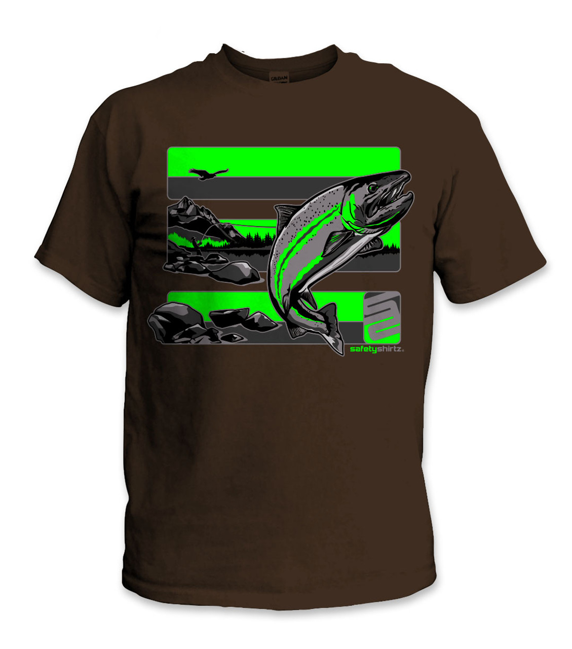 Steelhead Safety Shirt - Green/Reflective/Brown - Safetyshirtz