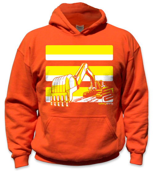 Youth Excavator Safety Hoodie - Yellow/Orange