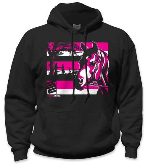 Horse Safety Hoodie - Pink/Black