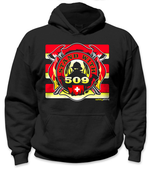 STAND WITH 509 Safety Hoodie - Red/Yellow/Black